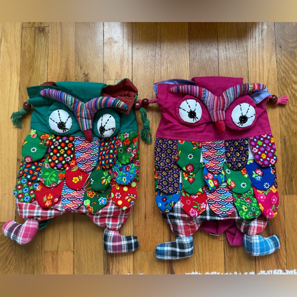 Colorful Patchwork Owl backpacks